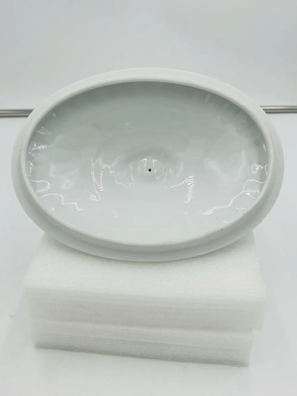 Porcelana Quinta Nova Blue Fluer de Lis Oval Vegetable Dish Soup Tureen with Lid